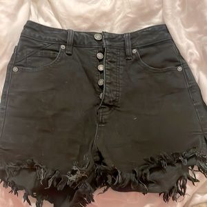 black free people high rise shorts